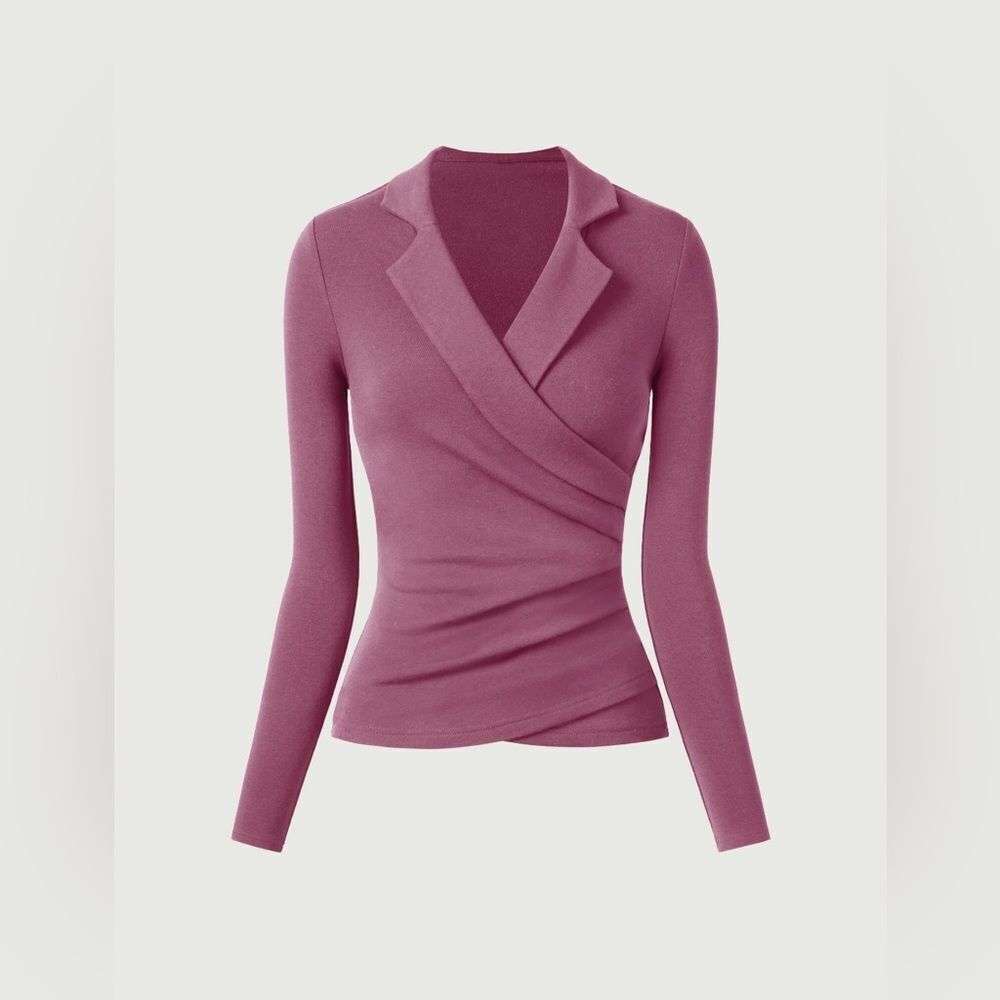 NWT OGL ProWsrm Collared Surplice Top - Rose Size XS